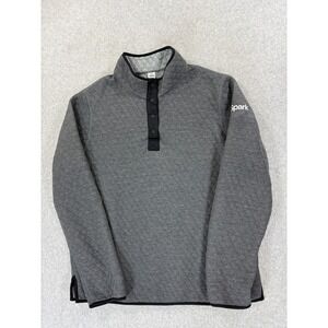 Marine Layer Quilted 1/2 Snap Pullover Sweater (Men's Medium) Gray